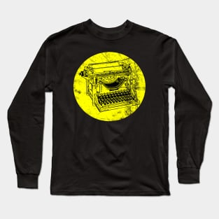 DISTRESSED VINTAGE TYPEWRITER YELLOW Long Sleeve T-Shirt